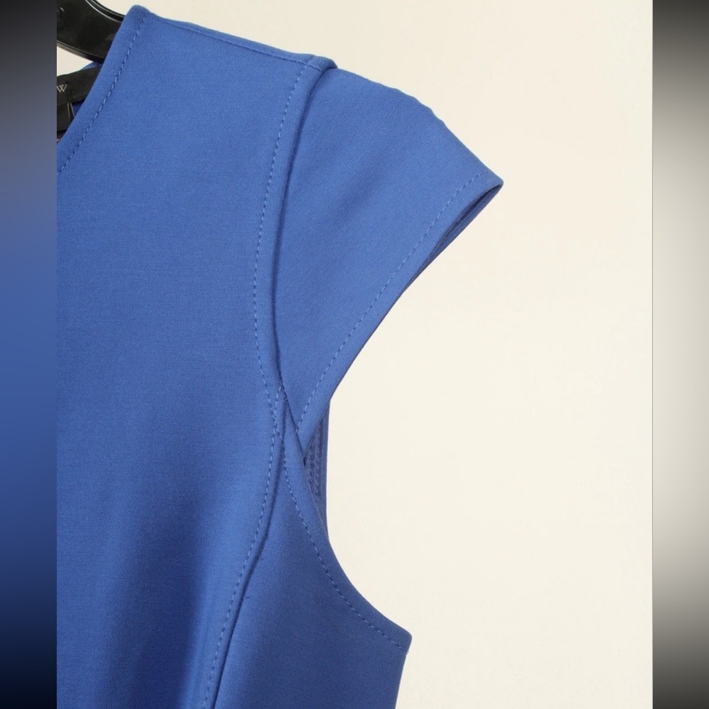J. Crew Dress Women’s 4 Blue Sheath Cap Short Sleeve Stretch - Picture 3 of 9